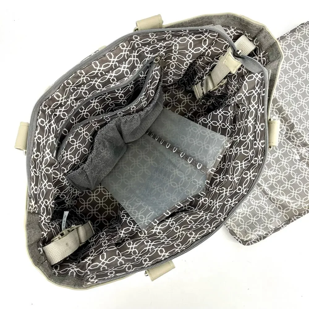 Just One You gray‎ diaper bag with accessories